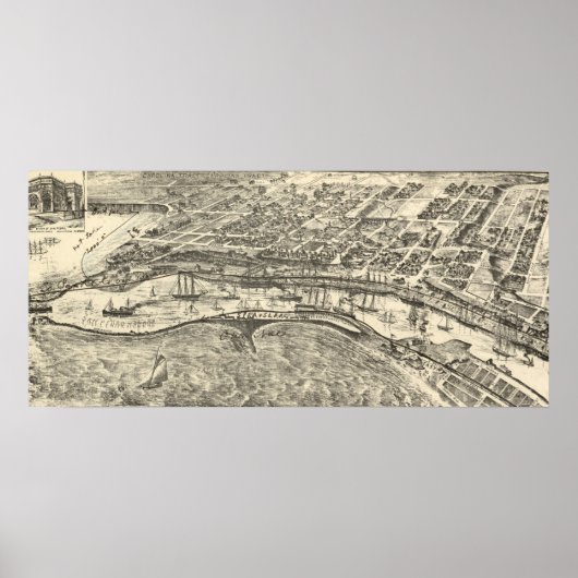  Pictorial Map of San Pedro (1902) Poster (Voorkant)