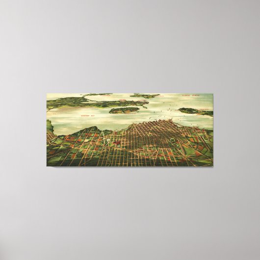  Pictorial Map of Sandusky Ohio (1898) Canvas Afdruk (Voorkant)