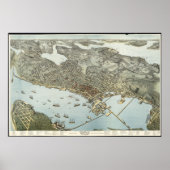  Pictorial Map of Seattle Washington (1891) Poster (Voorkant)