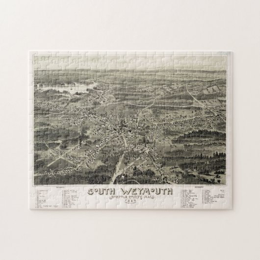  Pictorial Map of South Weymouth MA (1885) Legpuzzel (Horizontaal)