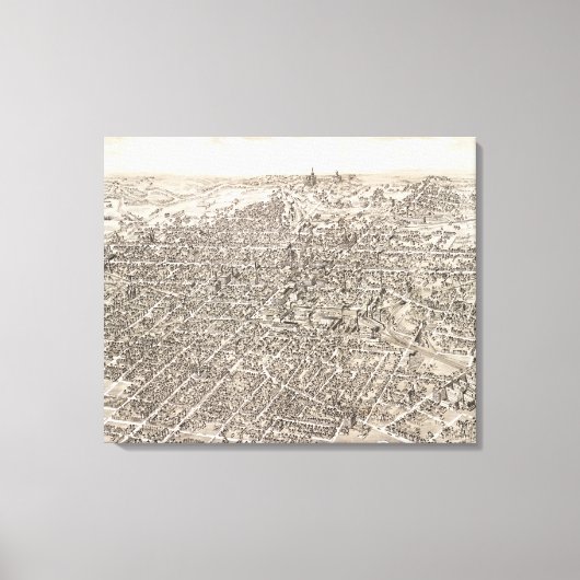  Pictorial Map of Springfield Ohio (1884) Canvas Afdruk (Voorkant)