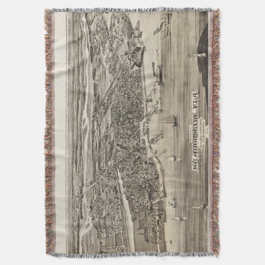  Pictorial Map of St. Augustine FL (1885) Deken (Voorkant Verticaal)