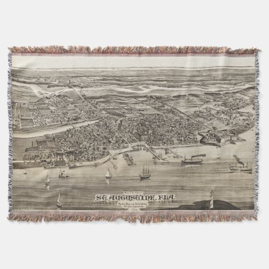 Pictorial Map of St. Augustine FL (1885) Deken (Voorkant)