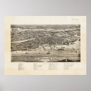  Pictorial Map of St. Augustine FL (1885) Poster