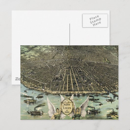  Pictorial Map of St. Louis (1896) Briefkaart (Voorkant / Achterkant)