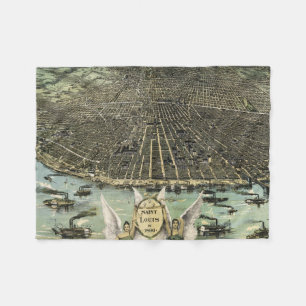  Pictorial Map of St. Louis (1896) Fleece Deken