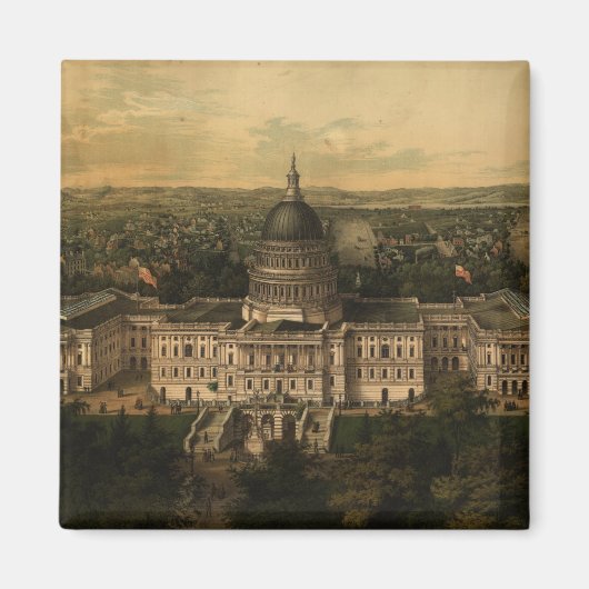 Pictorial Map of Washington D.C. (1857) Magneet (Voorkant)