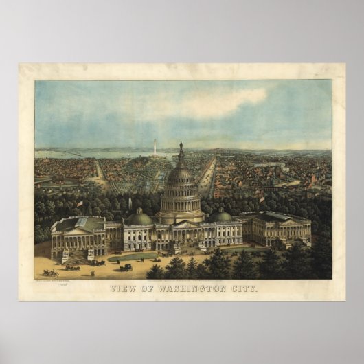  Pictorial Map of Washington D.C. (1871) Poster (Voorkant)