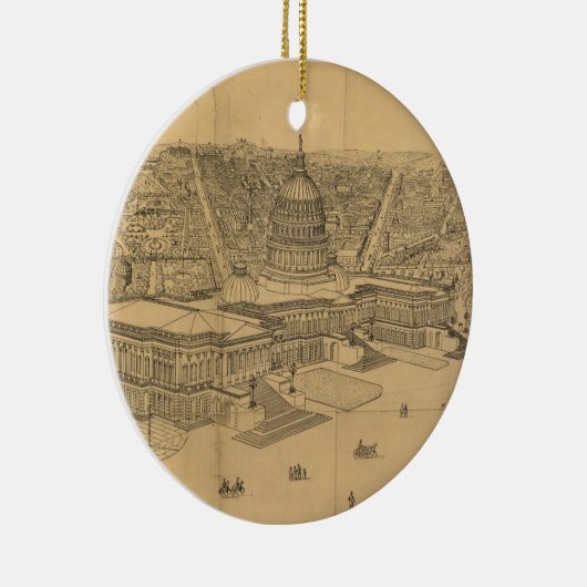  Pictorial Map of Washington D.C. (1872) Keramisch Ornament (Rechts)