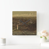  Pictorial Map of Washington D.C. (1892) Vierkante Klok (Huis)