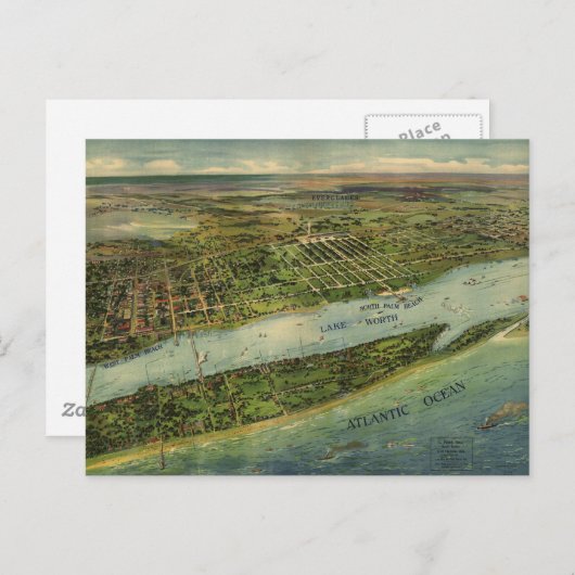 Pictorial Map of West Palm Beach (1915) Briefkaart (Voorkant / Achterkant)