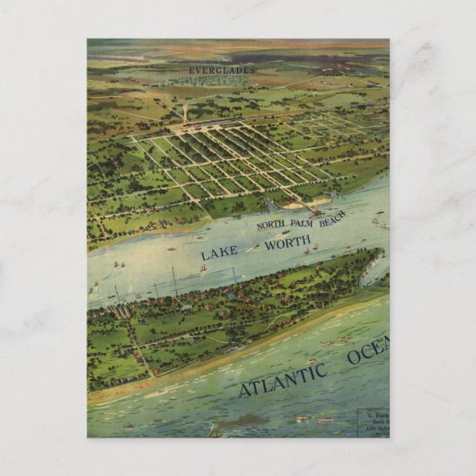 Pictorial Map of West Palm Beach (1915) Briefkaart (Voorkant)