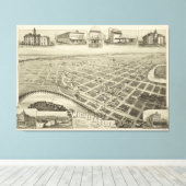  Pictorial Map of Wichita Herfsten TX (1890) Canvas Afdruk (Insitu (Houten vloer))