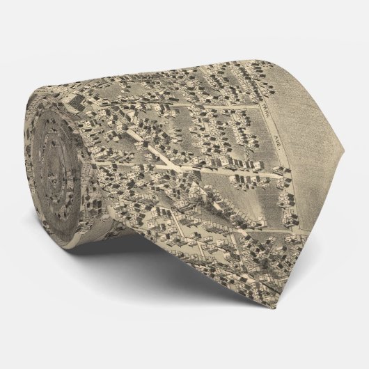  Pictorial Map of Wilkes-Barre PA (1889) Stropdas (Opgerold)