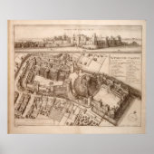  Pictorial Map of Windsor Castle (1677) Poster (Voorkant)