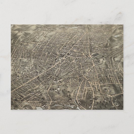  Pictorial Map of Worcester MA (1878) Briefkaart (Voorkant)