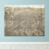  Pictorial Map of Worcester MA (1878) Canvas Afdruk (Insitu (Houten vloer))