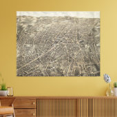  Pictorial Map of Worcester MA (1878) Canvas Afdruk (Insitu (Woonkamer))