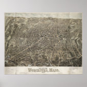  Pictorial Map of Worcester MA (1878) Poster (Voorkant)