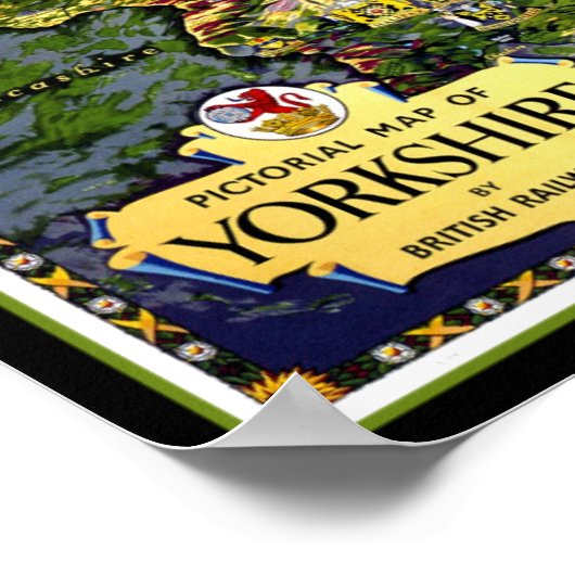 Pictorial Map of Yorkshire Travel Poster (Hoek)