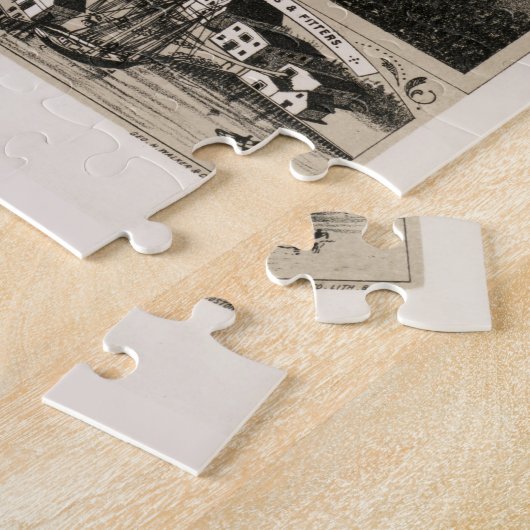 Pictorial Map van Boothbay Harbor ME (1885) Legpuzzel (Zijkant)