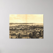 Pictorial Map van Hamilton Ontario (1859) Canvas Afdruk (Voorkant)