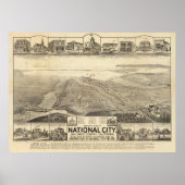 Pictorial Map van San Deigo CA (1887) Poster (Voorkant)
