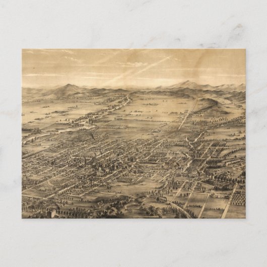  Pictorial Map van San Jose CA (1869) Briefkaart (Voorkant)