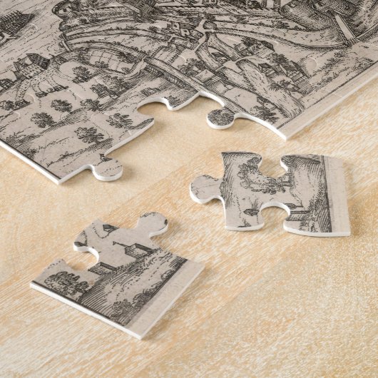 Pictorial Map van Zürich Zwitserland (1581) Legpuzzel (Zijkant)