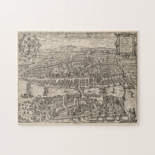 Pictorial Map van Zürich Zwitserland (1581) Legpuzzel