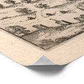  Pictorial Map van Zürich Zwitserland (1581) Poster (Hoek)