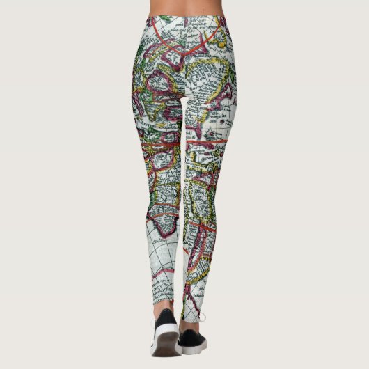 Pictorial map-world map year 1662 leggings (Achterkant)