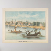  Pictorial Uitzicht van Baton Rouge LA (1854) Poster (Voorkant)