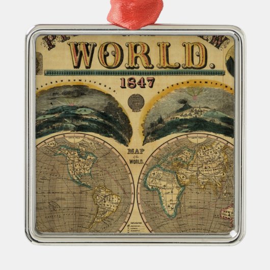 Pictorieel Uitzicht van de wereld Metalen Ornament (Voorkant)