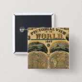 Pictorieel Uitzicht van de wereld Vierkante Button 5,1 Cm (Voorkant /achterkant)