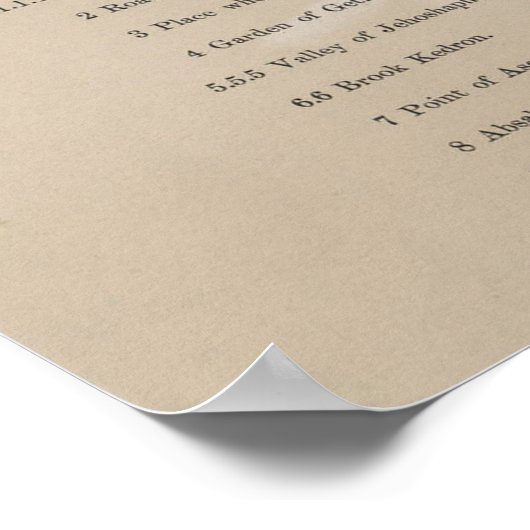  Pictoriële kaart van het oude Jeruzalem (1887) Poster (Hoek)