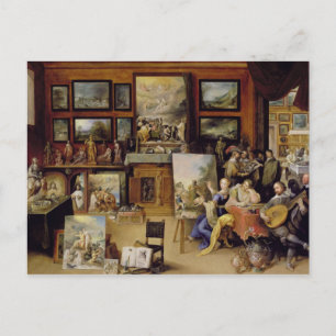 Pictura, Poesis en Musica in een pronkkamer Briefkaart