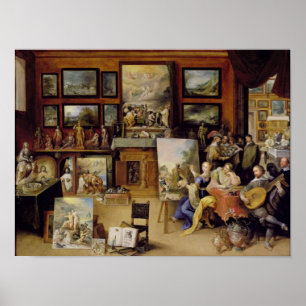 Pictura, Poesis en Musica in een pronkkamer Poster