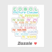 Picture-clausule in Cobol-programmeertaal Sticker (Vel)