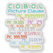 Picture-clausule in Cobol-programmeertaal Sticker (Voorkant)