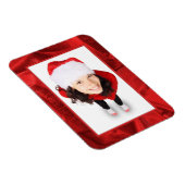 Picture Frame - Red Metallic Crumpled Fabric Photo Magneet (Rechterzijde)