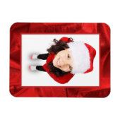 Picture Frame - Red Metallic Crumpled Fabric Photo Magneet (Horizontaal)