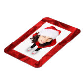 Picture Frame - Red Metallic Crumpled Fabric Photo Magneet (Linkerzijde)