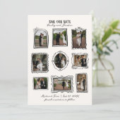 Picture Frames Hand Drawn Save The Date Card (Staand voorkant)