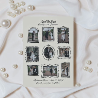 Picture Frames Hand Drawn Save The Date Card