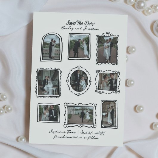 Picture Frames Hand Drawn Save The Date Card