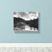 Picture Lake in de North Cascades Canvas Afdruk (Insitu (Houten vloer))