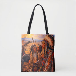 Picture of Native American Indian Tribe Shoulder Tote Bag
