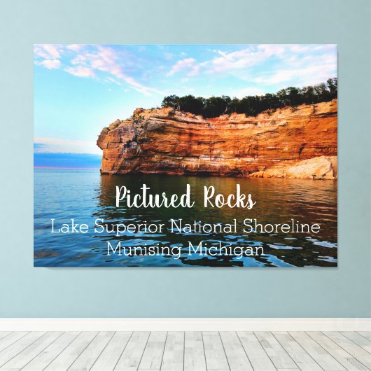 Pictured Rocks Lake Superior National Shoreline Canvas Afdruk (Insitu (Houten vloer))