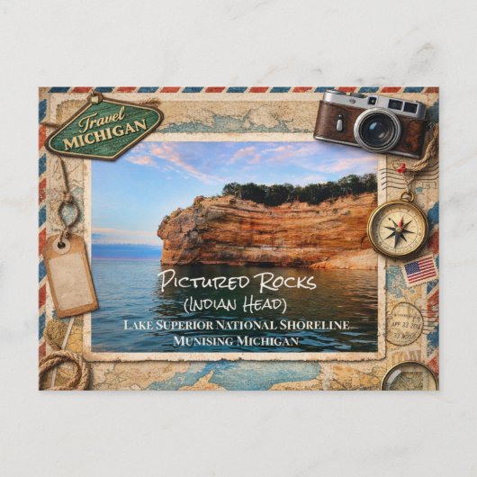 Pictured Rocks – Lake Superior’s Painted Cliffs Briefkaart (Voorkant)